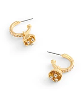 Coach Faux Stone Floral Huggie Hoop Earrings