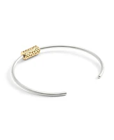 Coach Two-Tone Signature Quilted Tube Cuff Bracelet