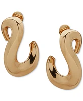 Anne Klein Gold-Tone Twisted Puffy Clip-On Drop Earrings