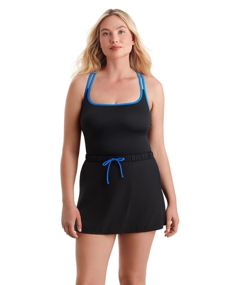 ShapeSolver Sport by Mimi Flamingo Women's Skirted Runaround One Piece Swimsuit