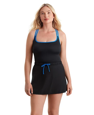 ShapeSolver Sport by Mimi Flamingo Women's Skirted Runaround One Piece Swimsuit