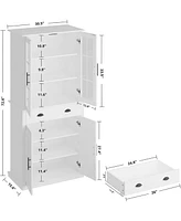 Kitchen Pantry Cabinet, Tall Freestanding Cupboard for Dining Room Living Room