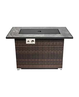 44inch Outdoor Fire Pit Table, Propane Fire Table with Ceramic Tabletop Gas Fire Table