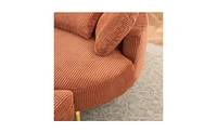 61 inches comfortable seat small sofa with end table