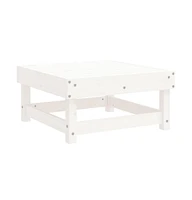 3 Piece Patio Lounge Set White Solid Wood Pine
