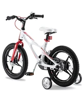 RoyalBaby Space Shuttle 16" Magnesium Alloy Kids Bike w/Dual Disc Brakes, Adjustable Handlebar & Seat, Training Wheels, & Kickstand