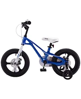 RoyalBaby RoyalMg Galaxy Fleet 16" Children Kids Bicycle w/2 Disc Brakes, Training Wheels, and Kickstand, for Boys and Girls Ages 4 to 7, Blue