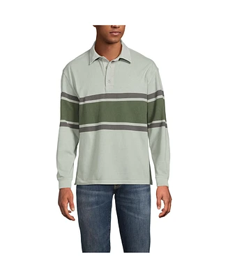 Lands' End Men's Long Sleeve Overdye Rugby Shirt