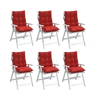 Lowback Chair Cushions 6 pcs Red Oxford Fabric