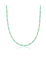 The Lovery Turquoise Bar Necklace 14K Gold inches