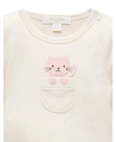 Purebaby Baby Girl Bodysuit, Leggings and Bib 3 Piece Gift Set