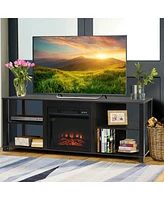 2-Tier Tv Storage Cabinet Console with Adjustable Shelves