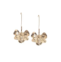 Metallic Semi Flora Drop Earrings