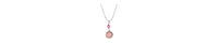 2028 Pink Glass Acrylic Pendant Necklace