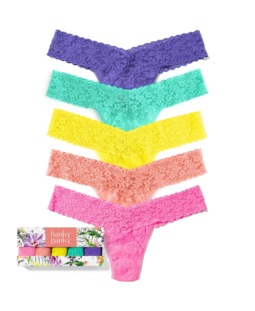 Hanky Panky Women's Signature Lace Low Rise Thong 5 Pack
