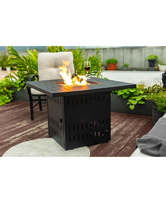 34inches Steel fire pit table Gas Fire Pit for Outdoor Outside Patio Deck and Garden Black