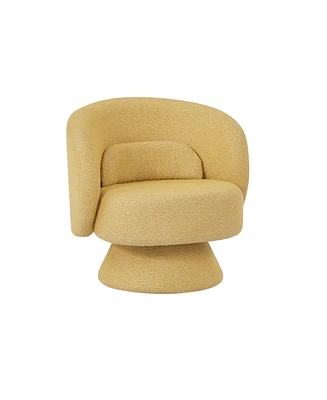 360 Degree Swivel Sherpa Accent Chair Modern Style Barrel Chair with Toss Pillows for home office, living room, bedroom