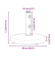 Parasol Base for 1.3"/1.5"/1.9" Poles 55.1 lb Round