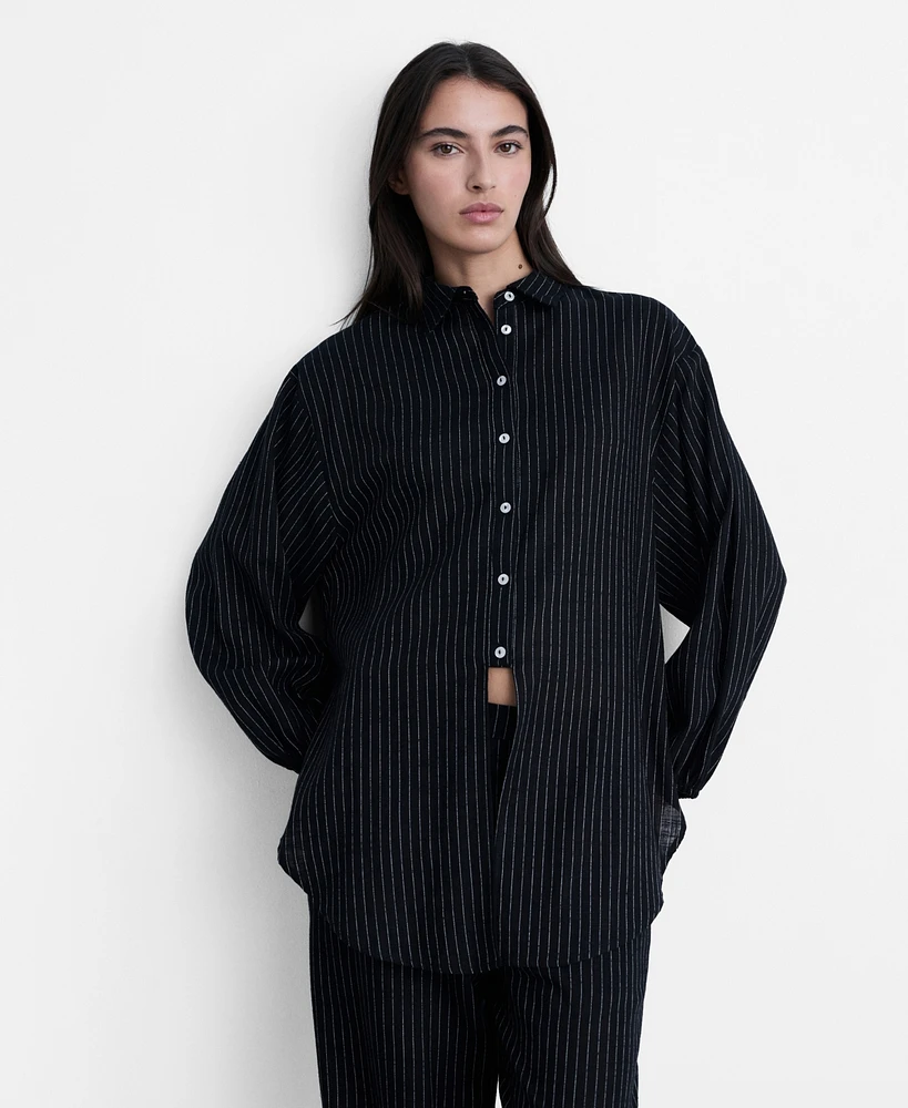 Mango Women's Striped Knot Shirt