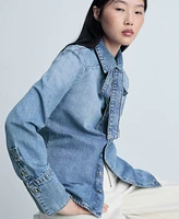 Mango Women's Denim Bow Shirt