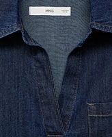 Mango Women's Denim Cotton Shirt