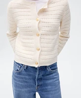 Mango Women's Openwork Details Knitted Sweater