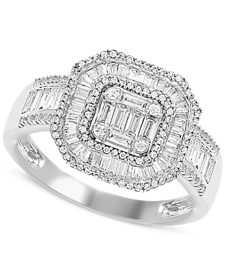 Diamond Cluster Statement Ring (2 ct. t.w.) in 14k White Gold