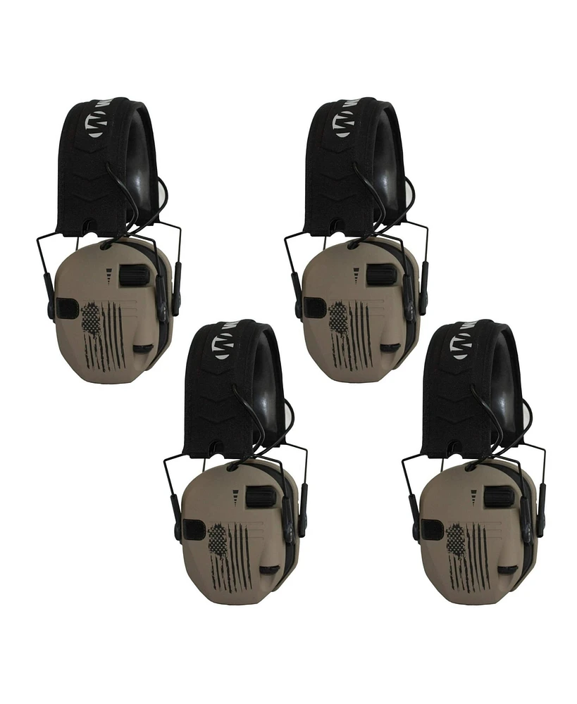 Walker's Razor Slim Electronic Shooting Muffs (4-Pack, Us Flag-fde)