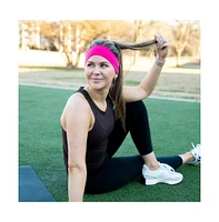 Women's Pack of Wide Training Headbands - Purple + Pink + Hot Pink