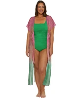 Becca Etc Plus Sunset Ombre Maxi Crochet Tunic Cover-Up