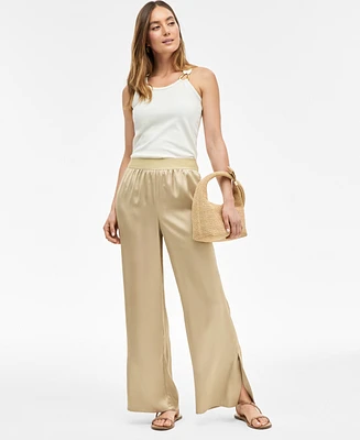 I.n.c. International Concepts Women's Satin Pull-On Wide-Leg Pants, Exclusively at Macy's