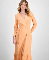 Hugo Women's Smocked Surplice Tiered Maxi Dress