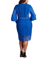 Tadashi Shoji Plus Sullivan Bishop Sleeve Dress