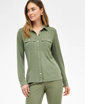 I.n.c. International Concepts Women's Knit Utility Shirt, Exclusively at Macy's