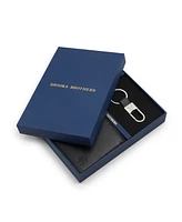 Brooks Brothers Men's Gifting Wallet and Keychain Set
