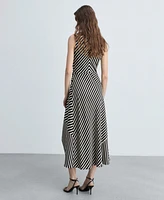 Mango Women's Striped Asymmetrical Dress