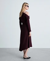 Mango Women's Asymmetrical Midi Dress