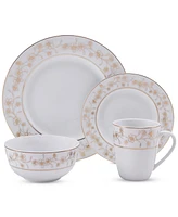 Mikasa Metallic Floral Gold 32-Pc. Dinnerware Set, Service for 8