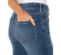 Liverpool Los Angeles Petite Gia Crop Flare Button Fly Jeans