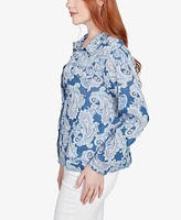 Ruby Rd. Petite Baroque Paisley Soft Button Long Sleeve Jacket