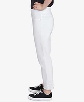 Ruby Rd. Petite Embroidered Extra Stretch White Denim Pants