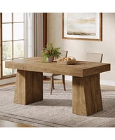 Tribesigns 55-Inch Dining Table for 4-6, Rectangular Room with Sturdy Legs, Wood Kitchen Dinner Table, Farmhouse