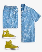 Sun Stone Mens Floral Denim Shirt Shorts Sneakers Exclusively At Macys