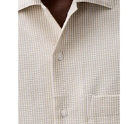 Calvin Klein Men's Relaxed Fit Short Sleeve Seersucker Striped Button-Front Shirt