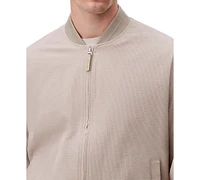 Calvin Klein Men's Relaxed Fit Seersucker Zip-Front Bomber Jacket