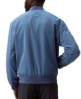 Calvin Klein Men's Relaxed Fit Seersucker Zip-Front Bomber Jacket