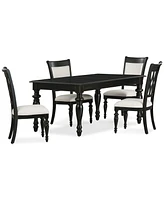 Daria -Pc. Dining Set (Rectangular Table & Upholstered Back Side Chairs