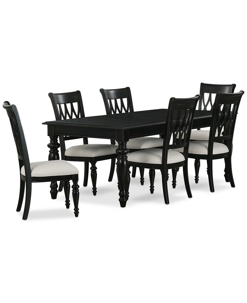 Daria 7-Pc. Dining Set (Rectangular Table & 6 Side Chairs), Created for Macy's