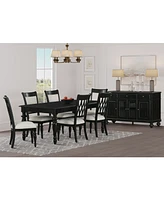 Daria 7-Pc. Dining Set (Rectangular Table & 6 Upholstered Back Side Chairs), Created for Macy's