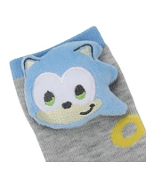 Sonic the Hedgehog Girls 3D Plush Sonic & Amy Head Youth 2-Pair Crew Socks